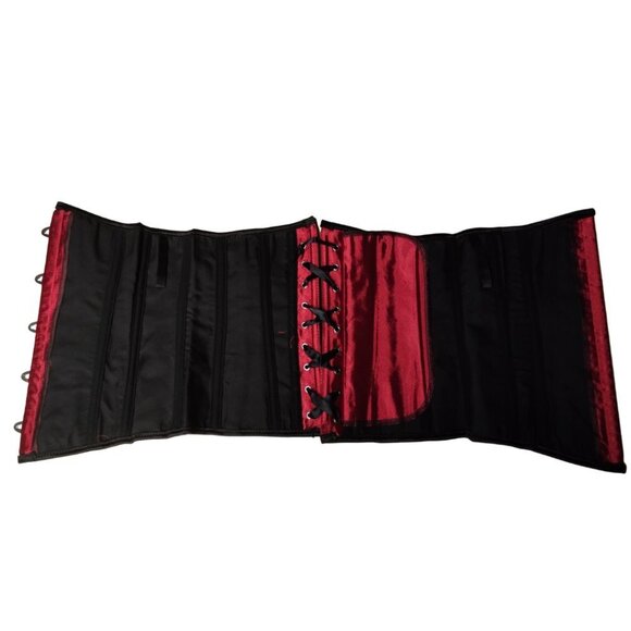 💜 Red Sparkle Underbust Corset and Thong Set - Picture 7 of 10